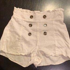 High waisted white shorts